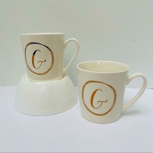 Monogram Gold Letter G 2  Coffee Mugs Cups18 Oz